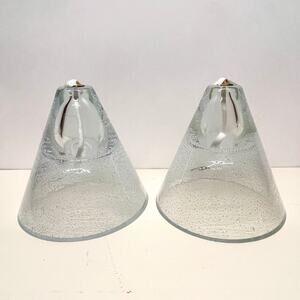 Hand Blown Bubble Glass Oil Lamp Set Made in Poland